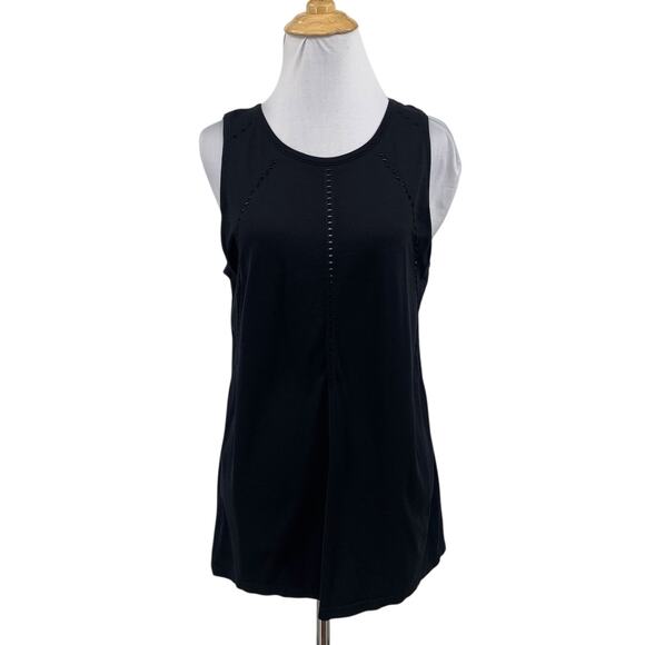 Athleta Tank Top Womens S Small Black Foothill Seamless Crew Neck Split Back - Picture 1 of 12
